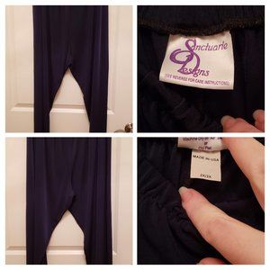 Navy slinky straight leg pants. Plus size.